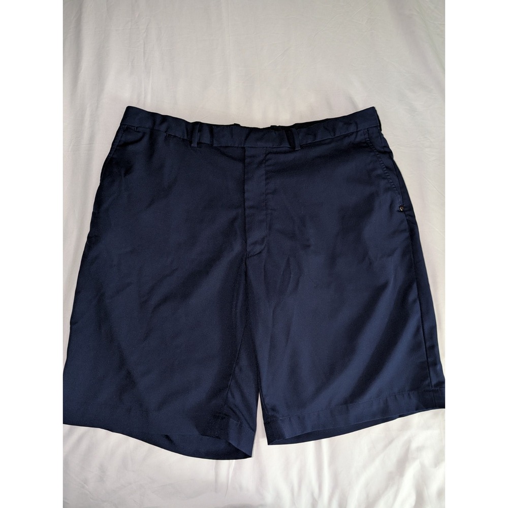 RLX Ralph Lauren Mens Size 38 Flat Front Navy Blue 100% Polyester Golf Shorts‎